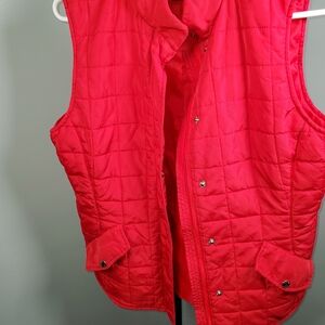 Jones New York Bright Red Quilted Vest